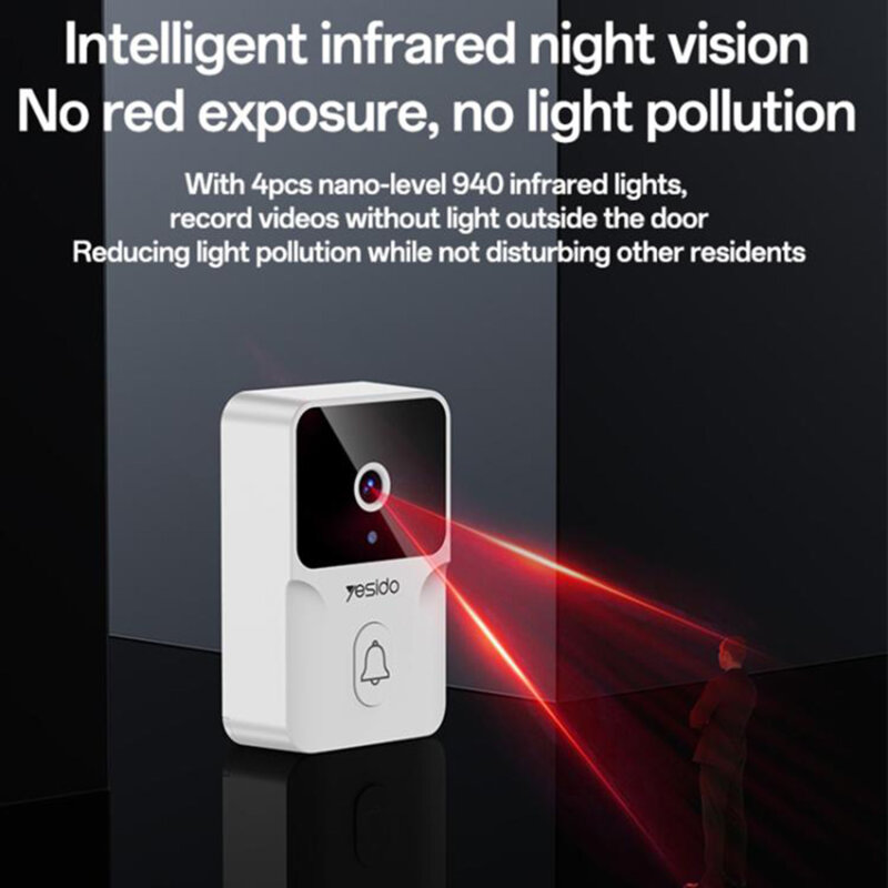 Sonerie cu camera wireless 2K Yesido, KM27, alb