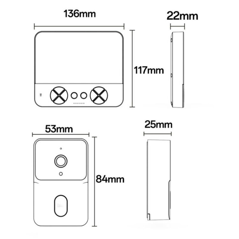 Sonerie cu camera wireless 2K Yesido, KM27, alb