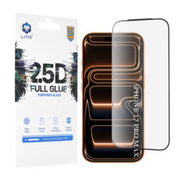 Folie sticla iPhone 17 Pro Max Lito 2.5D Full Glue, negru
