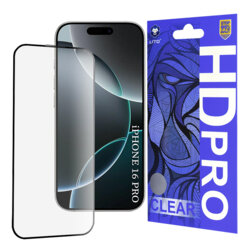 Folie sticla iPhone 16 Pro Lito HD Pro Clear, negru
