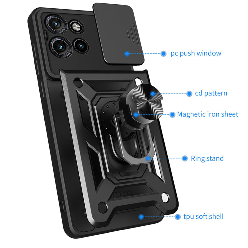 Husa Motorola Edge 60 Neo protectie camera Techsuit CamShield Series, negru