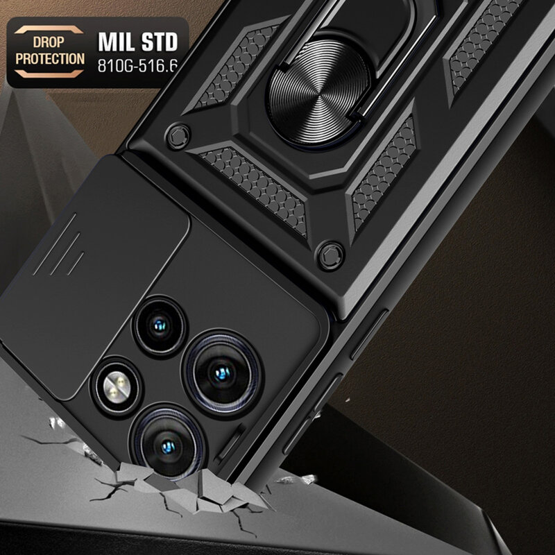 Husa Motorola Edge 60 Neo protectie camera Techsuit CamShield Series, negru