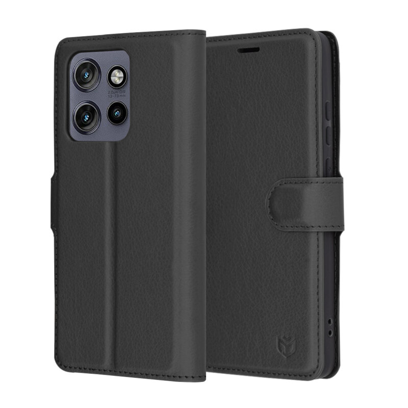 Husa Motorola Edge 60 Neo Techsuit Leather Folio, negru
