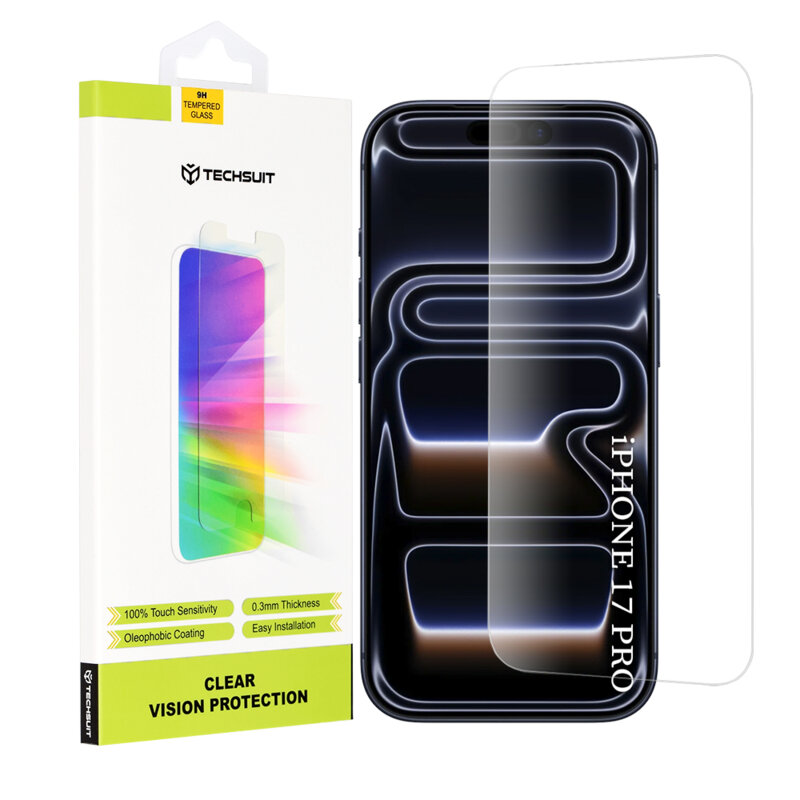 Folie sticla iPhone 17 Pro Techsuit Clear Vision Glass, transparenta