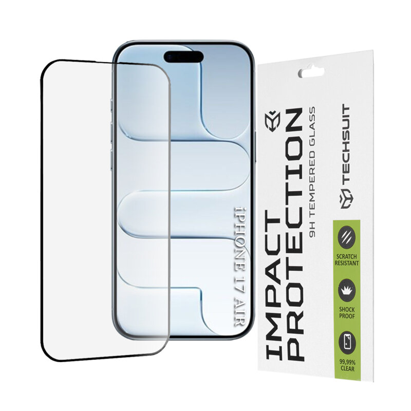 Folie sticla iPhone 17 Air Techsuit 111D Full Glue Full Cover, negru