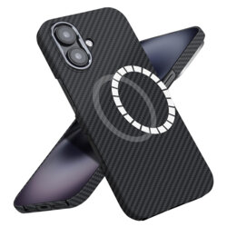 Husa iPhone 16 Techsuit Aramid Fiber MagSafe, negru