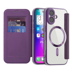 Husa iPhone 17 Techsuit SmartMag Book Case, mov