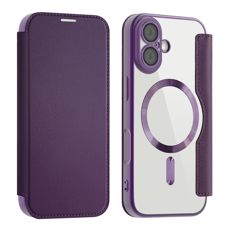 Husa iPhone 17 Techsuit SmartMag Book Case, mov