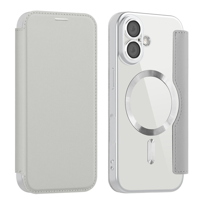 Husa iPhone 17 Techsuit SmartMag Book Case, gri