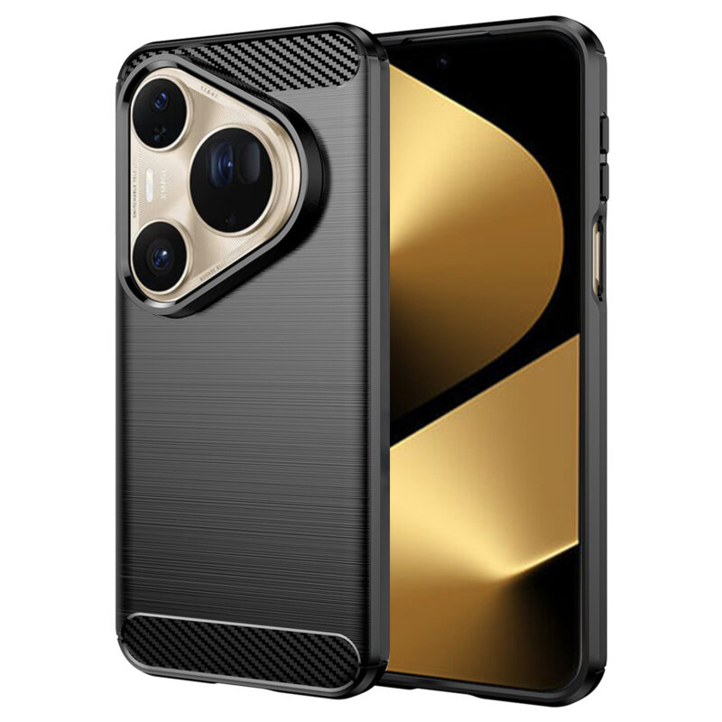 Husa Huawei Pura 80 Ultra Techsuit Carbon Silicone, negru