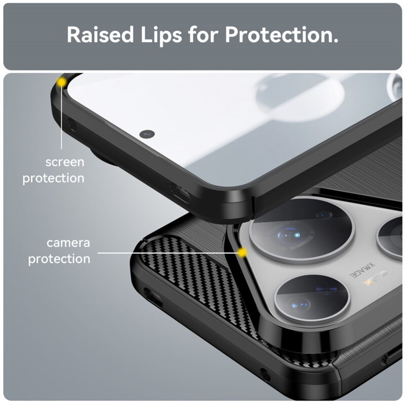 Husa Huawei Pura 80 Ultra Techsuit Carbon Silicone, negru
