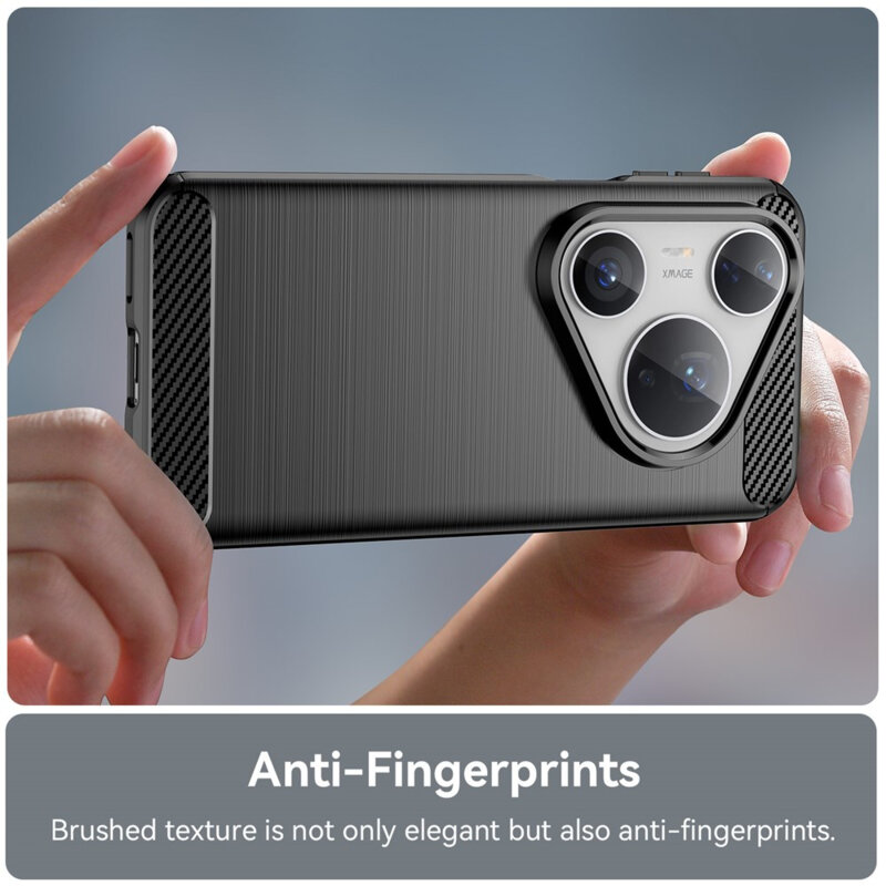 Husa Huawei Pura 80 Ultra Techsuit Carbon Silicone, negru