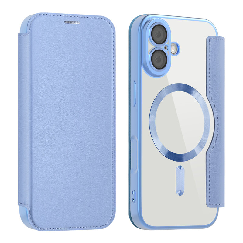 Husa iPhone 17 Techsuit SmartMag Book Case, bleu