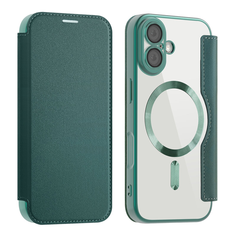 Husa iPhone 17 Techsuit SmartMag Book Case, verde