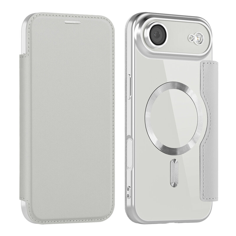 Husa iPhone 17 Air Techsuit SmartMag Book Case, gri