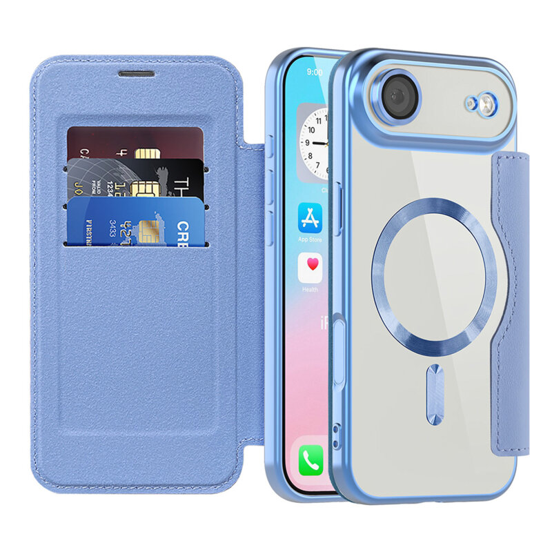 Husa iPhone 17 Air Techsuit SmartMag Book Case, bleu