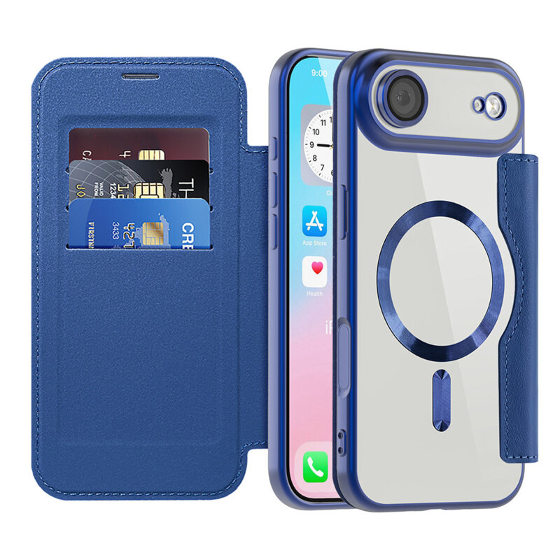 Husa iPhone 17 Air Techsuit SmartMag Book Case, albastru