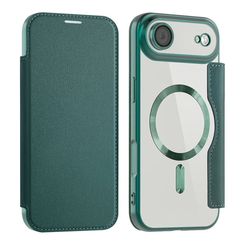 Husa iPhone 17 Air Techsuit SmartMag Book Case, verde