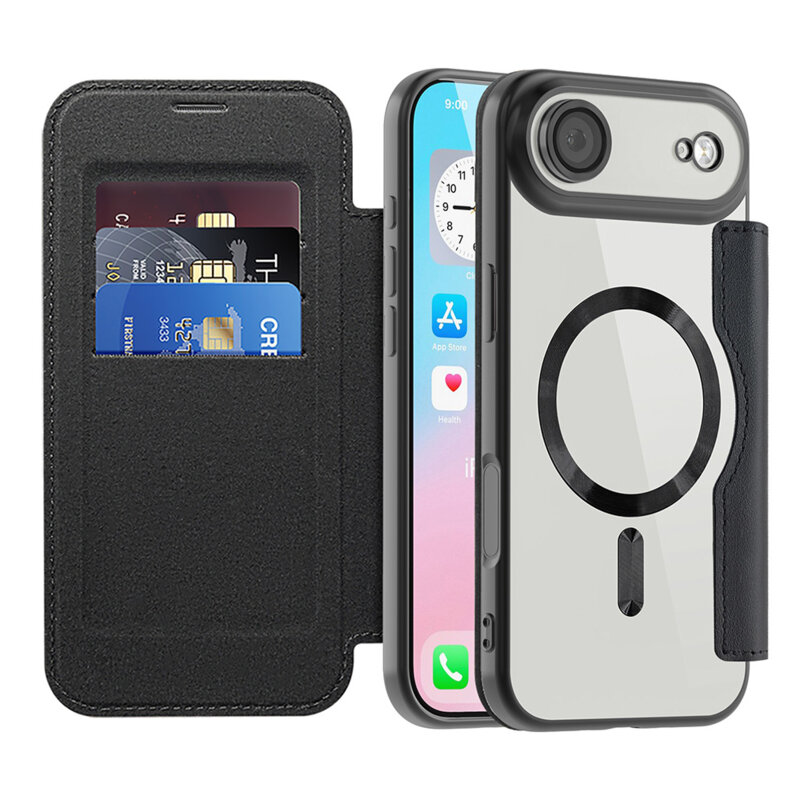 Husa iPhone 17 Air Techsuit SmartMag Book Case, negru