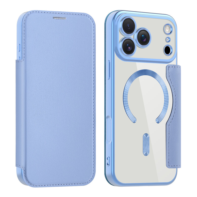 Husa iPhone 17 Pro Max Techsuit SmartMag Book Case, bleu