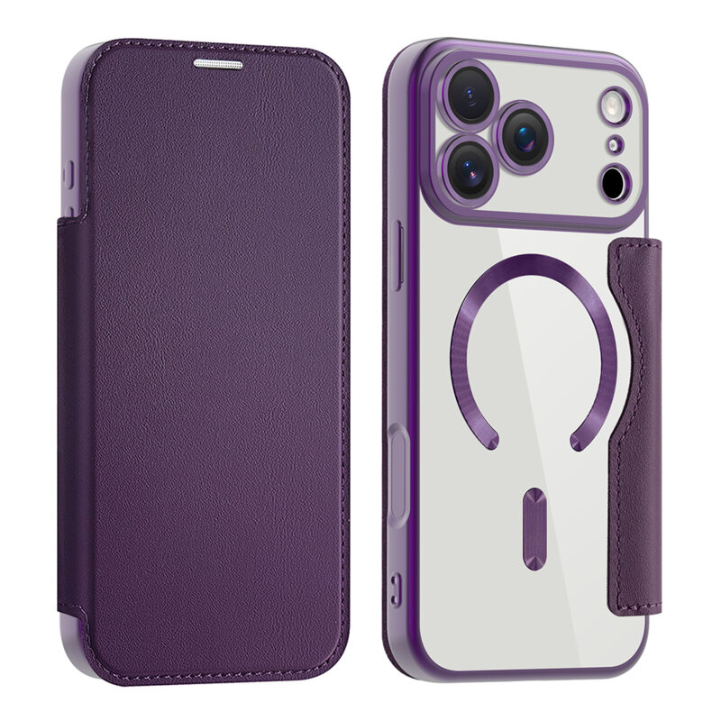 Husa iPhone 17 Pro Techsuit SmartMag Book Case, mov