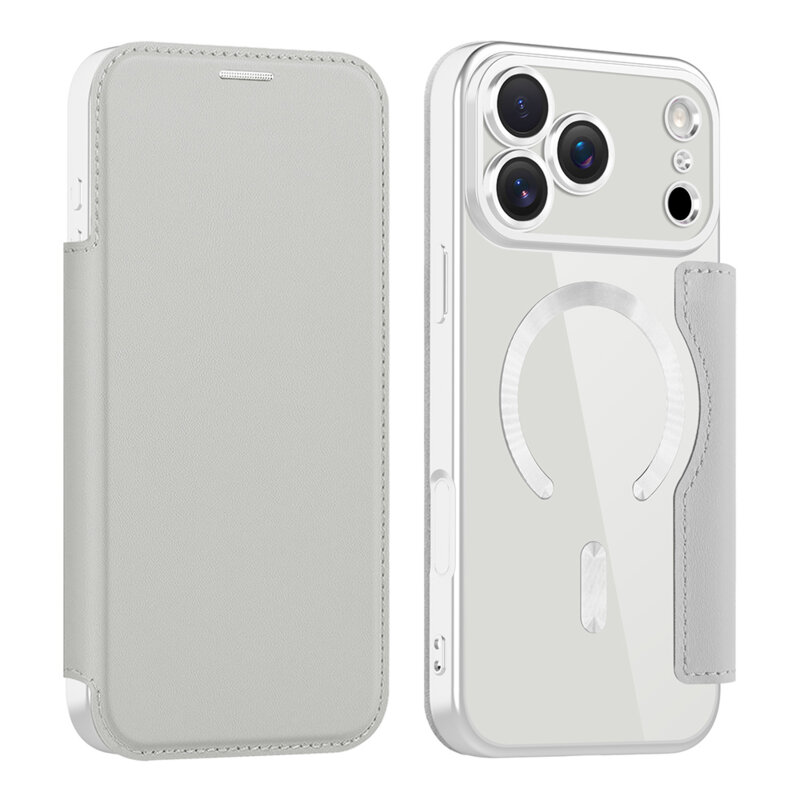 Husa iPhone 17 Pro Techsuit SmartMag Book Case, gri