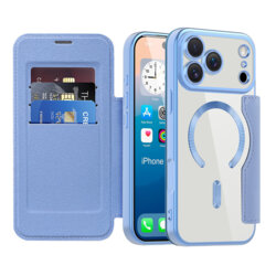 Husa iPhone 17 Pro Techsuit SmartMag Book Case, bleu