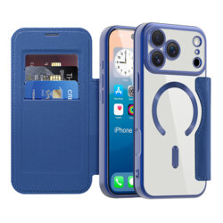 Husa iPhone 17 Pro Techsuit SmartMag Book Case, albastru