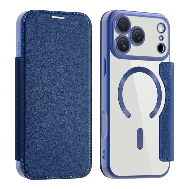Husa iPhone 17 Pro Techsuit SmartMag Book Case, albastru