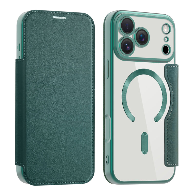 Husa iPhone 17 Pro Techsuit SmartMag Book Case, verde