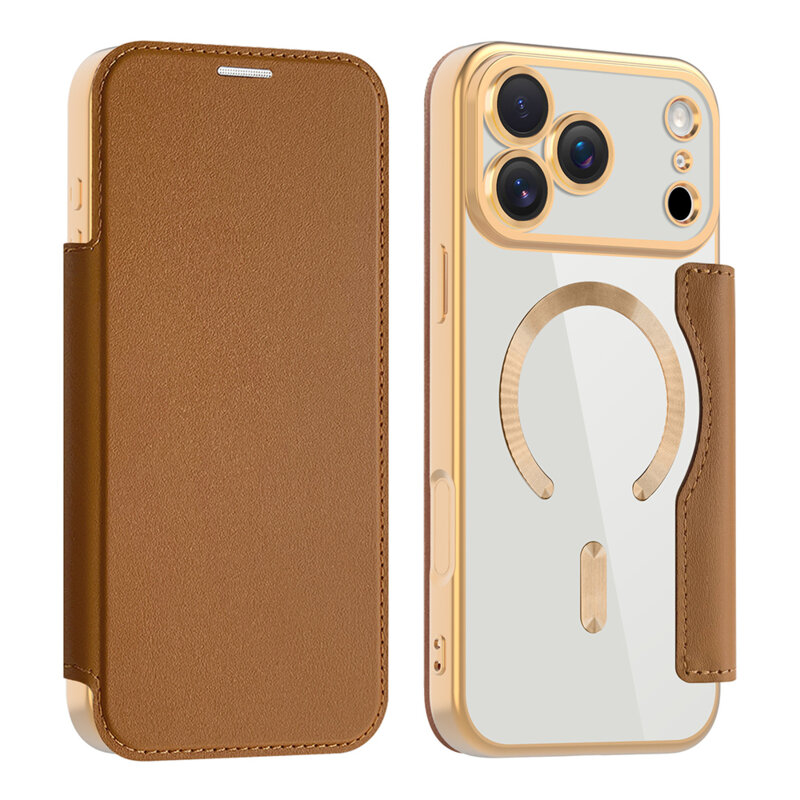 Husa iPhone 17 Pro Techsuit SmartMag Book Case, maro