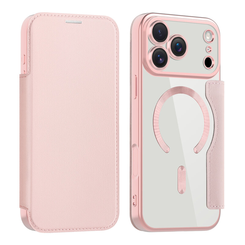 Husa iPhone 17 Pro Techsuit SmartMag Book Case, roz