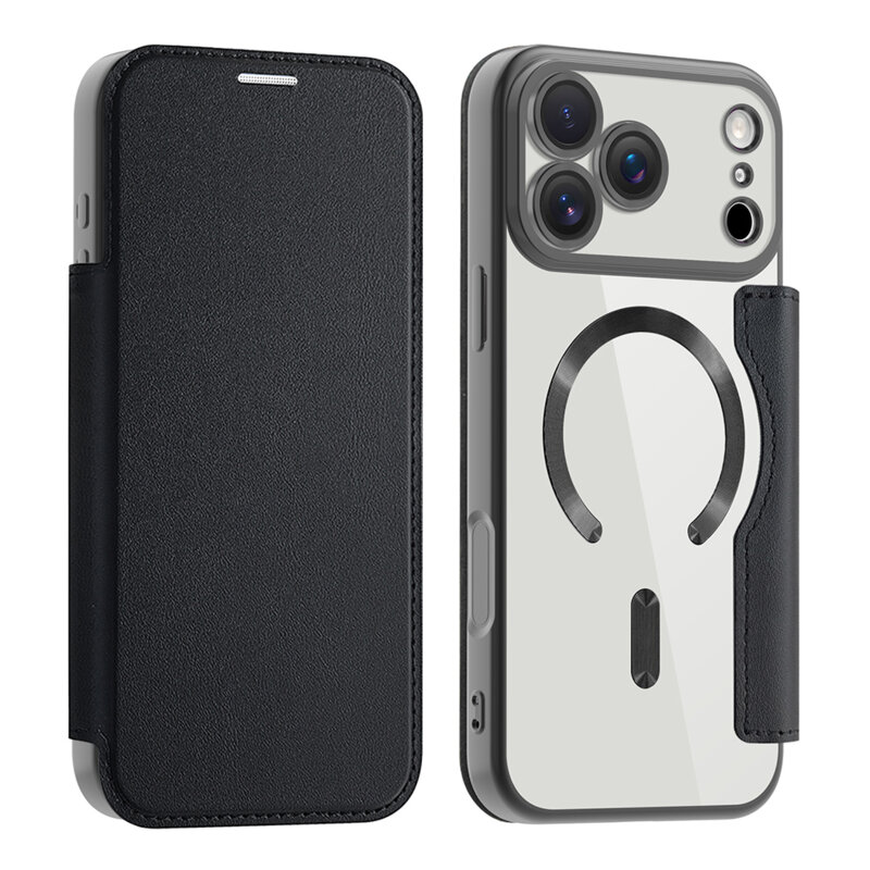 Husa iPhone 17 Pro Techsuit SmartMag Book Case, negru