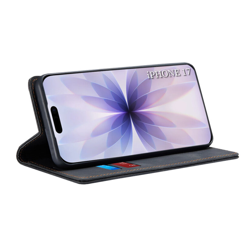 Husa piele iPhone 17 Techsuit Confy Cover, negru