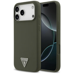 Husa Guess iPhone 17 Pro Max Silicone Triangle Logo MagSafe, kaki, GUHMP17XSCTRLMA