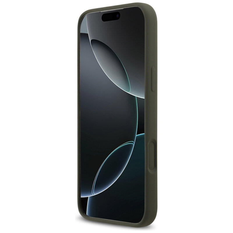 Husa Guess iPhone 17 Pro Max Silicone Triangle Logo MagSafe, kaki, GUHMP17XSCTRLMA