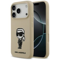 Husa Karl Lagerfeld iPhone 17 Pro Silicone Sketch & Logo, Karl, maro, KLHMP17LSKIGROW
