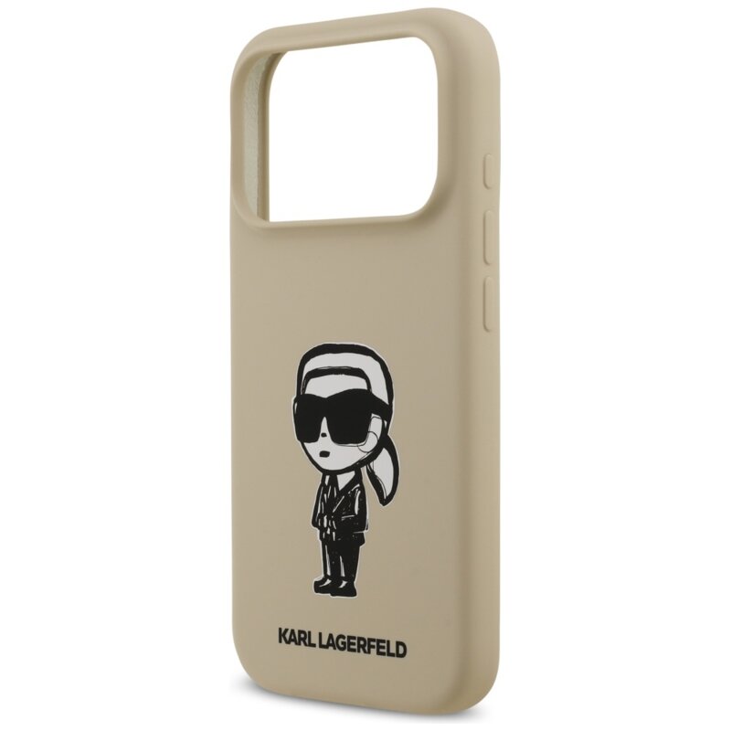 Husa Karl Lagerfeld iPhone 17 Pro Silicone Sketch & Logo, Karl, maro, KLHMP17LSKIGROW
