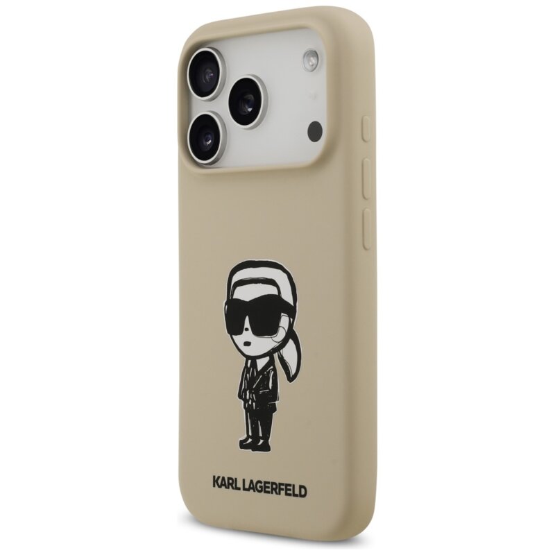 Husa Karl Lagerfeld iPhone 17 Pro Silicone Sketch & Logo, Karl, maro, KLHMP17LSKIGROW