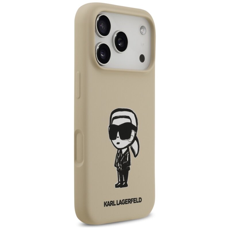 Husa Karl Lagerfeld iPhone 17 Pro Silicone Sketch & Logo, Karl, maro, KLHMP17LSKIGROW