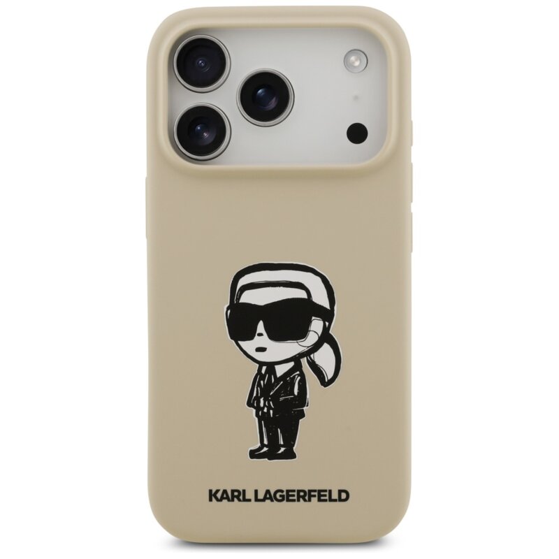 Husa Karl Lagerfeld iPhone 17 Pro Silicone Sketch & Logo, Karl, maro, KLHMP17LSKIGROW