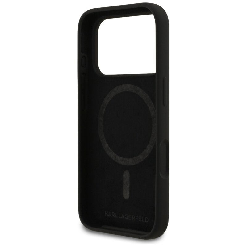 Husa Karl Lagerfeld iPhone 17 Pro Silicone Sketch & Logo, Karl, negru, KLHMP17LSKIGROK