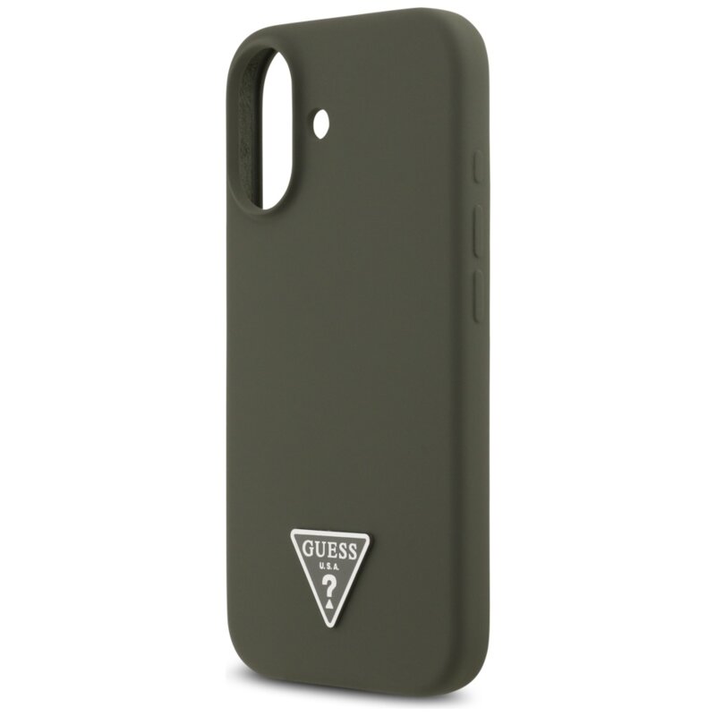 Husa Guess iPhone 17 Silicone Triangle Logo MagSafe, kaki, GUHMP17SSCTRLMA