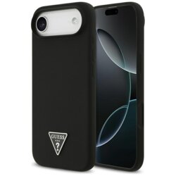 Husa Guess iPhone 17 Air Silicone Triangle Logo MagSafe, negru, GUHMP17MSCTRLMK
