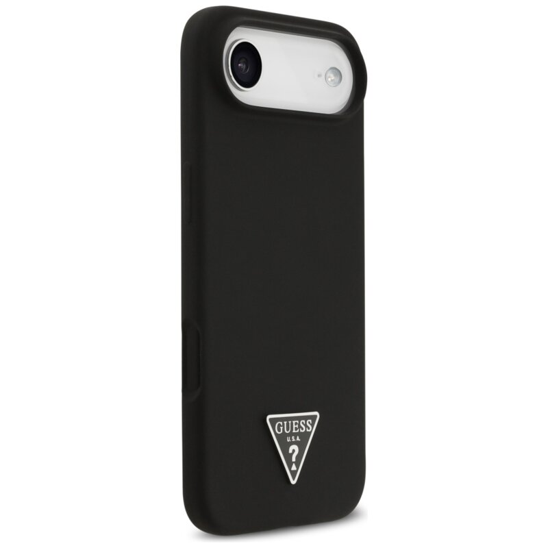 Husa Guess iPhone 17 Air Silicone Triangle Logo MagSafe, negru, GUHMP17MSCTRLMK