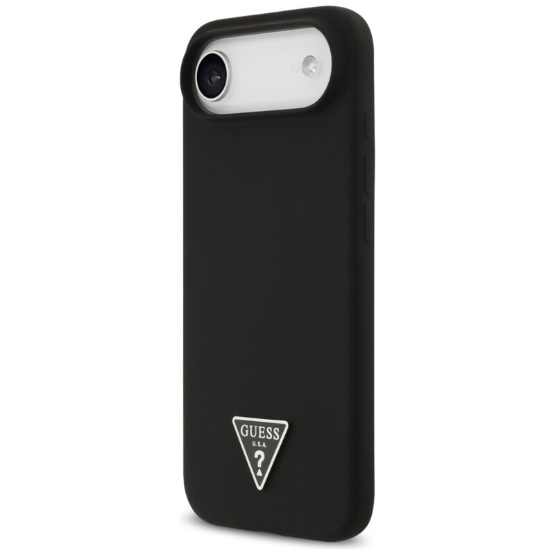 Husa Guess iPhone 17 Air Silicone Triangle Logo MagSafe, negru, GUHMP17MSCTRLMK