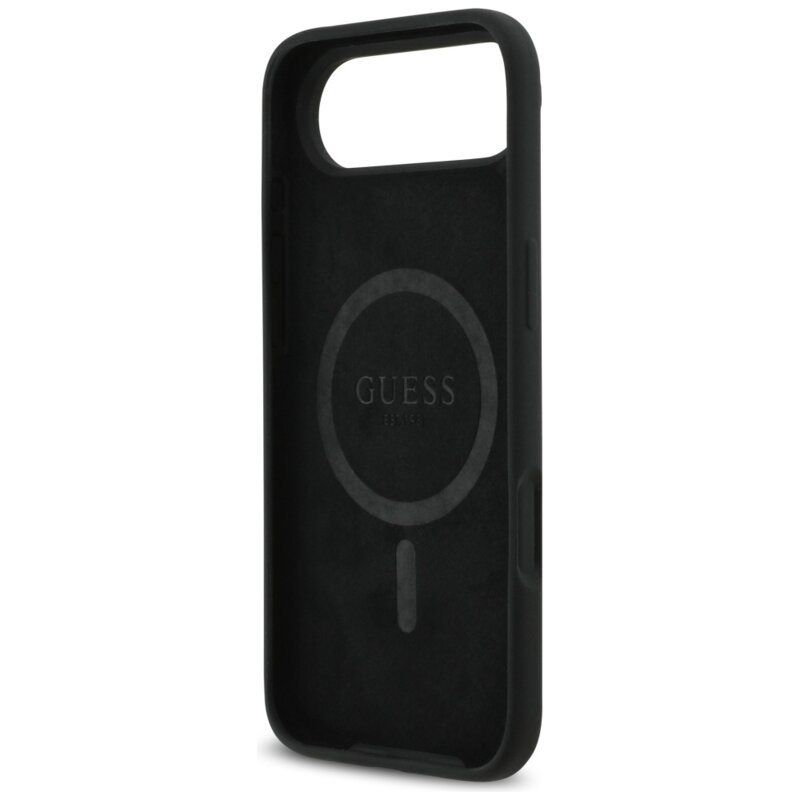 Husa Guess iPhone 17 Air Silicone Triangle Logo MagSafe, negru, GUHMP17MSCTRLMK