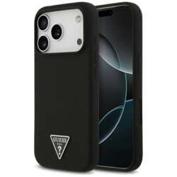 Husa Guess iPhone 17 Pro Max Silicone Triangle Logo MagSafe, negru, GUHMP17XSCTRLMK