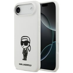 Husa Karl Lagerfeld iPhone 17 Air Silicone Sketch & Logo, Karl, alb, KLHMP17MSKIGROH