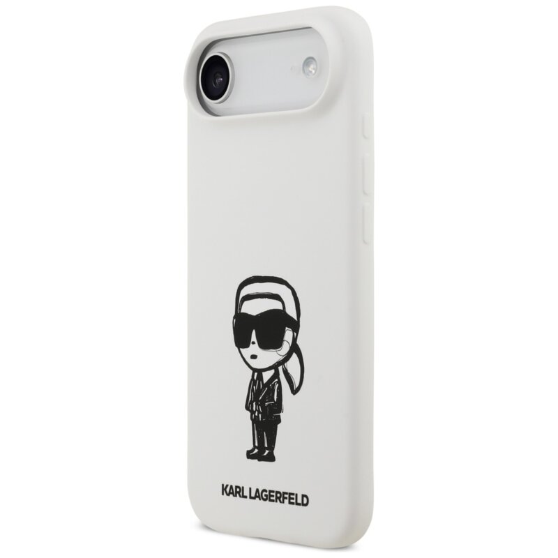 Husa Karl Lagerfeld iPhone 17 Air Silicone Sketch & Logo, Karl, alb, KLHMP17MSKIGROH